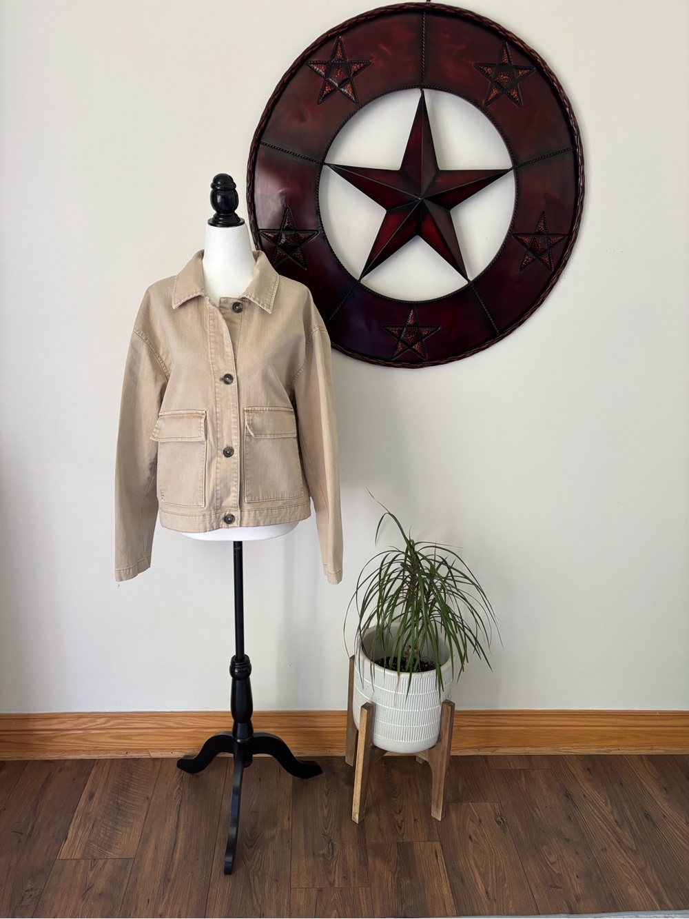 The Gap Vintage Classic Beige Women's Jacket - Lightweight Utility Style Sz Lg